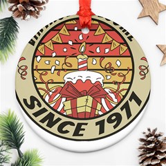 Vintage 1971 T- Shirt Vintage 1971 T- Shirt Round Ornament (two Sides) by maxcute