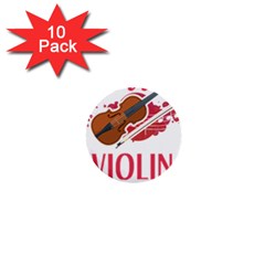 Violin T- Shirt Cool Girls Play Violin T- Shirt 1  Mini Buttons (10 Pack)  by maxcute