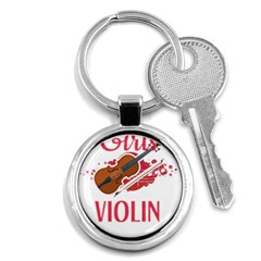 Violin T- Shirt Cool Girls Play Violin T- Shirt Key Chain (round) by maxcute