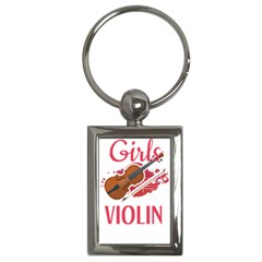 Violin T- Shirt Cool Girls Play Violin T- Shirt Key Chain (rectangle) by maxcute