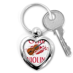 Violin T- Shirt Cool Girls Play Violin T- Shirt Key Chain (heart) by maxcute