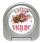 Violin T- Shirt Cool Girls Play Violin T- Shirt Travel Alarm Clock Front