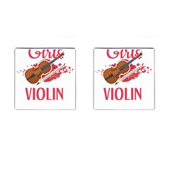 Violin T- Shirt Cool Girls Play Violin T- Shirt Cufflinks (square) by maxcute