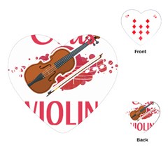 Violin T- Shirt Cool Girls Play Violin T- Shirt Playing Cards Single Design (heart) by maxcute