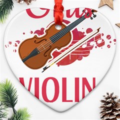 Violin T- Shirt Cool Girls Play Violin T- Shirt Heart Ornament (two Sides) by maxcute