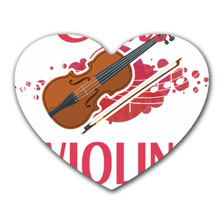 Violin T- Shirt Cool Girls Play Violin T- Shirt Heart Mousepad