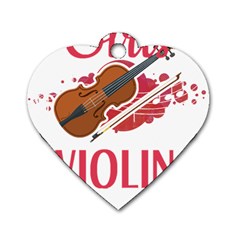 Violin T- Shirt Cool Girls Play Violin T- Shirt Dog Tag Heart (one Side) by maxcute