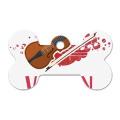 Violin T- Shirt Cool Girls Play Violin T- Shirt Dog Tag Bone (one Side) by maxcute