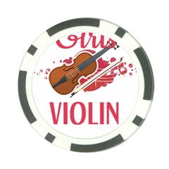 Violin T- Shirt Cool Girls Play Violin T- Shirt Poker Chip Card Guard by maxcute