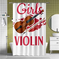 Violin T- Shirt Cool Girls Play Violin T- Shirt Shower Curtain 48  X 72  (small)  by maxcute