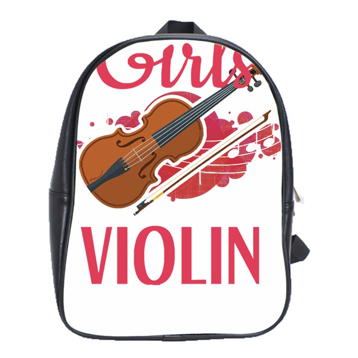 Violin T- Shirt Cool Girls Play Violin T- Shirt School Bag (XL)