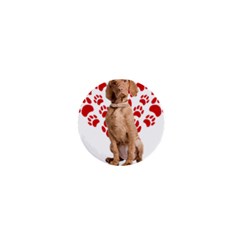 Vizsla Gifts T- Shirt Cool Vizsla Valentine Heart Paw Vizsla Dog Lover Valentine Costume T- Shirt 1  Mini Buttons by maxcute