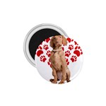 Vizsla Gifts T- Shirt Cool Vizsla Valentine Heart Paw Vizsla Dog Lover Valentine Costume T- Shirt 1.75  Magnets Front