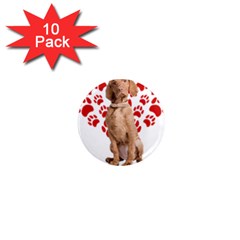 Vizsla Gifts T- Shirt Cool Vizsla Valentine Heart Paw Vizsla Dog Lover Valentine Costume T- Shirt 1  Mini Magnet (10 Pack)  by maxcute