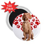 Vizsla Gifts T- Shirt Cool Vizsla Valentine Heart Paw Vizsla Dog Lover Valentine Costume T- Shirt 2.25  Magnets (100 pack)  Front