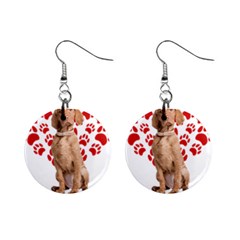 Vizsla Gifts T- Shirt Cool Vizsla Valentine Heart Paw Vizsla Dog Lover Valentine Costume T- Shirt Mini Button Earrings by maxcute