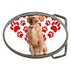 Vizsla Gifts T- Shirt Cool Vizsla Valentine Heart Paw Vizsla Dog Lover Valentine Costume T- Shirt Belt Buckles by maxcute