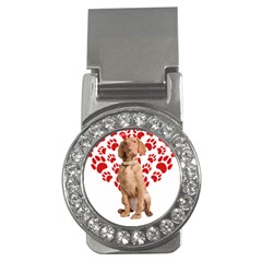 Vizsla Gifts T- Shirt Cool Vizsla Valentine Heart Paw Vizsla Dog Lover Valentine Costume T- Shirt Money Clips (cz)  by maxcute