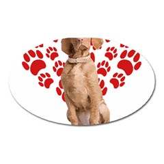 Vizsla Gifts T- Shirt Cool Vizsla Valentine Heart Paw Vizsla Dog Lover Valentine Costume T- Shirt Oval Magnet by maxcute