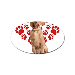 Vizsla Gifts T- Shirt Cool Vizsla Valentine Heart Paw Vizsla Dog Lover Valentine Costume T- Shirt Sticker Oval (100 Pack) by maxcute