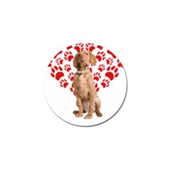 Vizsla Gifts T- Shirt Cool Vizsla Valentine Heart Paw Vizsla Dog Lover Valentine Costume T- Shirt Golf Ball Marker (4 Pack) by maxcute