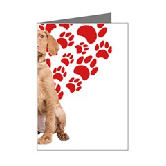 Vizsla Gifts T- Shirt Cool Vizsla Valentine Heart Paw Vizsla Dog Lover Valentine Costume T- Shirt Mini Greeting Card by maxcute