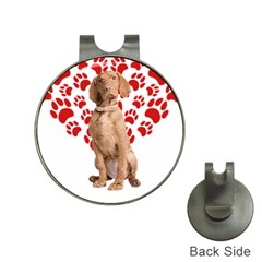 Vizsla Gifts T- Shirt Cool Vizsla Valentine Heart Paw Vizsla Dog Lover Valentine Costume T- Shirt Hat Clips With Golf Markers by maxcute