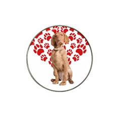 Vizsla Gifts T- Shirt Cool Vizsla Valentine Heart Paw Vizsla Dog Lover Valentine Costume T- Shirt Hat Clip Ball Marker (4 Pack) by maxcute