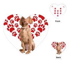 Vizsla Gifts T- Shirt Cool Vizsla Valentine Heart Paw Vizsla Dog Lover Valentine Costume T- Shirt Playing Cards Single Design (heart) by maxcute