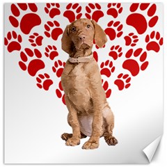 Vizsla Gifts T- Shirt Cool Vizsla Valentine Heart Paw Vizsla Dog Lover Valentine Costume T- Shirt Canvas 12  X 12  by maxcute