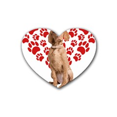 Vizsla Gifts T- Shirt Cool Vizsla Valentine Heart Paw Vizsla Dog Lover Valentine Costume T- Shirt Rubber Coaster (heart) by maxcute