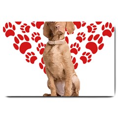 Vizsla Gifts T- Shirt Cool Vizsla Valentine Heart Paw Vizsla Dog Lover Valentine Costume T- Shirt Large Doormat by maxcute