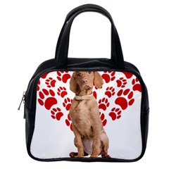 Vizsla Gifts T- Shirt Cool Vizsla Valentine Heart Paw Vizsla Dog Lover Valentine Costume T- Shirt Classic Handbag (one Side) by maxcute