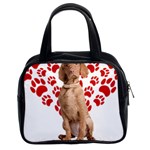 Vizsla Gifts T- Shirt Cool Vizsla Valentine Heart Paw Vizsla Dog Lover Valentine Costume T- Shirt Classic Handbag (Two Sides) Front