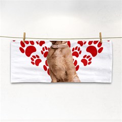 Vizsla Gifts T- Shirt Cool Vizsla Valentine Heart Paw Vizsla Dog Lover Valentine Costume T- Shirt Hand Towel by maxcute