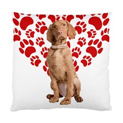 Vizsla Gifts T- Shirt Cool Vizsla Valentine Heart Paw Vizsla Dog Lover Valentine Costume T- Shirt Standard Cushion Case (two Sides) by maxcute