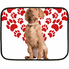 Vizsla Gifts T- Shirt Cool Vizsla Valentine Heart Paw Vizsla Dog Lover Valentine Costume T- Shirt Fleece Blanket (mini) by maxcute