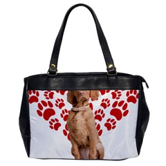 Vizsla Gifts T- Shirt Cool Vizsla Valentine Heart Paw Vizsla Dog Lover Valentine Costume T- Shirt Oversize Office Handbag by maxcute