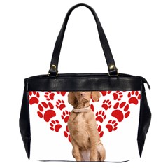 Vizsla Gifts T- Shirt Cool Vizsla Valentine Heart Paw Vizsla Dog Lover Valentine Costume T- Shirt Oversize Office Handbag (2 Sides) by maxcute