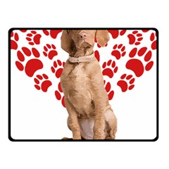 Vizsla Gifts T- Shirt Cool Vizsla Valentine Heart Paw Vizsla Dog Lover Valentine Costume T- Shirt One Side Fleece Blanket (small) by maxcute