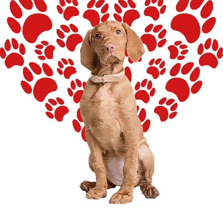 Vizsla Gifts T- Shirt Cool Vizsla Valentine Heart Paw Vizsla Dog Lover Valentine Costume T- Shirt Play Mat (Rectangle)