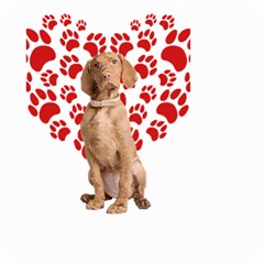 Vizsla Gifts T- Shirt Cool Vizsla Valentine Heart Paw Vizsla Dog Lover Valentine Costume T- Shirt Small Garden Flag (two Sides) by maxcute