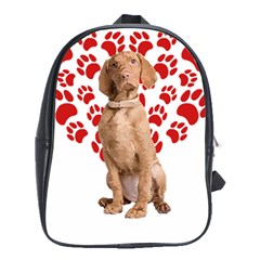 Vizsla Gifts T- Shirt Cool Vizsla Valentine Heart Paw Vizsla Dog Lover Valentine Costume T- Shirt School Bag (xl) by maxcute