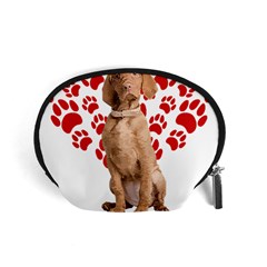 Vizsla Gifts T- Shirt Cool Vizsla Valentine Heart Paw Vizsla Dog Lover Valentine Costume T- Shirt Accessory Pouch (small) by maxcute