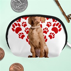 Vizsla Gifts T- Shirt Cool Vizsla Valentine Heart Paw Vizsla Dog Lover Valentine Costume T- Shirt Accessory Pouch (medium) by maxcute