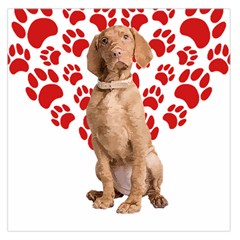 Vizsla Gifts T- Shirt Cool Vizsla Valentine Heart Paw Vizsla Dog Lover Valentine Costume T- Shirt Square Satin Scarf (36  X 36 ) by maxcute