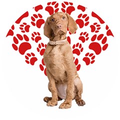 Vizsla Gifts T- Shirt Cool Vizsla Valentine Heart Paw Vizsla Dog Lover Valentine Costume T- Shirt Wooden Puzzle Round by maxcute