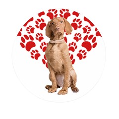 Vizsla Gifts T- Shirt Cool Vizsla Valentine Heart Paw Vizsla Dog Lover Valentine Costume T- Shirt Mini Round Pill Box (pack Of 3) by maxcute