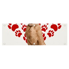 Vizsla Gifts T- Shirt Cool Vizsla Valentine Heart Paw Vizsla Dog Lover Valentine Costume T- Shirt Banner And Sign 6  X 2  by maxcute