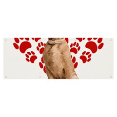 Vizsla Gifts T- Shirt Cool Vizsla Valentine Heart Paw Vizsla Dog Lover Valentine Costume T- Shirt Banner And Sign 8  X 3  by maxcute